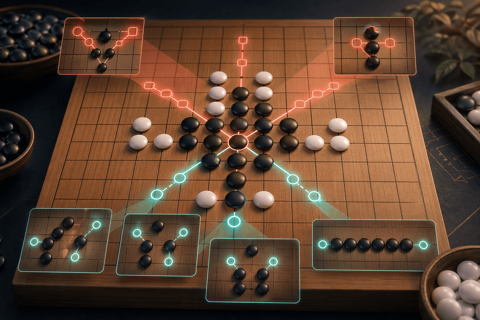 What are the forbidden moves in competitive Gomoku? How can double-three, double-four, and overlines be identified?